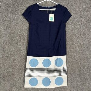 Boden Navy and Light Blue Midi Dress